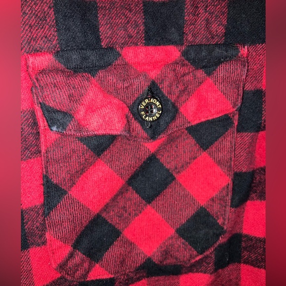 Vermont Flannel Co men’s buffalo plaid organic cotton shirt sz S small red black - Picture 9 of 10